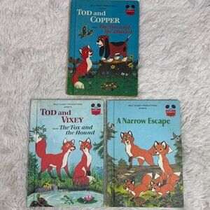 Vintage Set of 3 Disney Tod from The Fox and the Hound Children's Books